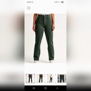 Abercrombie & Fitch 90s Straight Ultra High RISE Jeans - Dark Green. 30 Short